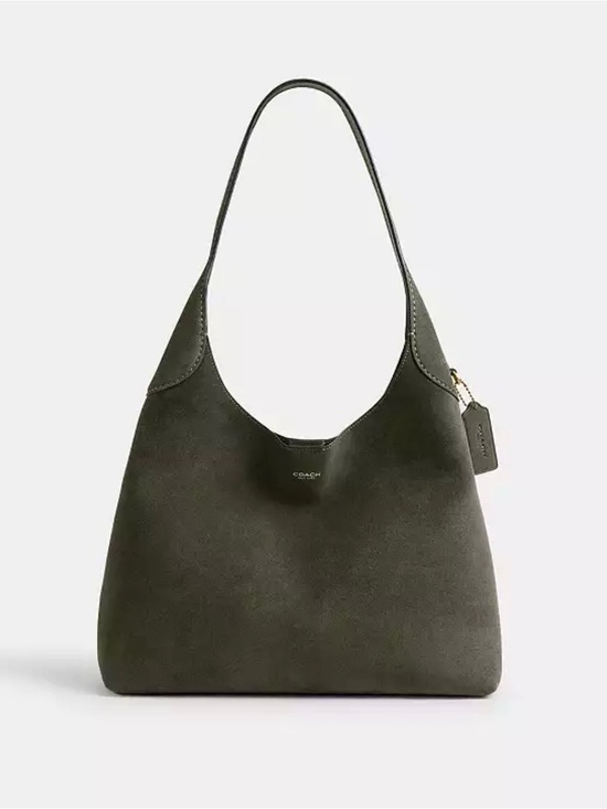 Coach Handbags - Coach Brooklyn Suede Small Shoulder Bag – Olive Green – NWT